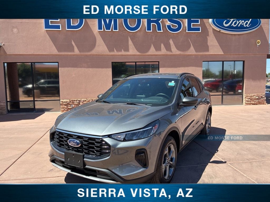 2025 Ford Escape ST-Line in Gray Metallic — front three-quarter view
