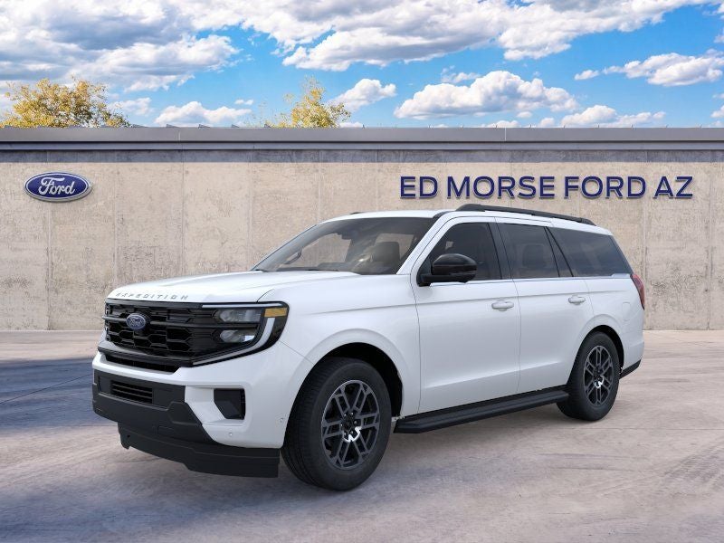 2025 Ford Expedition Active in Star White Metallic Tri-Coat — front three-quarter view