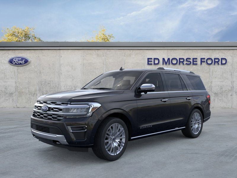 2024 Ford Expedition Platinum in Agate Black Metallic — front three-quarter view
