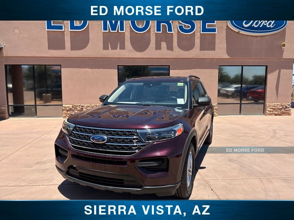 2022 Ford Explorer XLT in Red Metallic — front three-quarter view