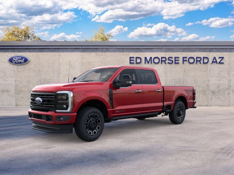 2026 Ford F-250SD Platinum in Ruby Red Metallic Tinted Clearcoat — front three-quarter view