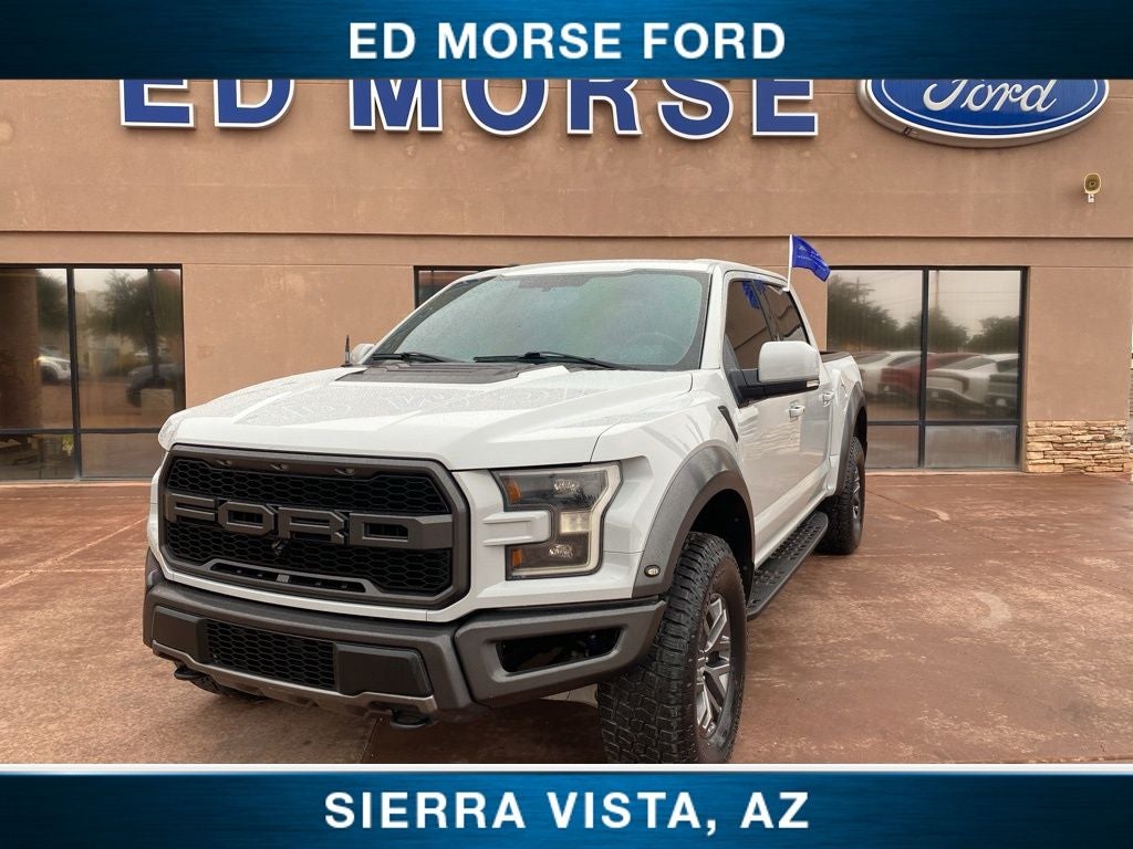 2017 Ford F-150 Raptor in Avalanche — front three-quarter view