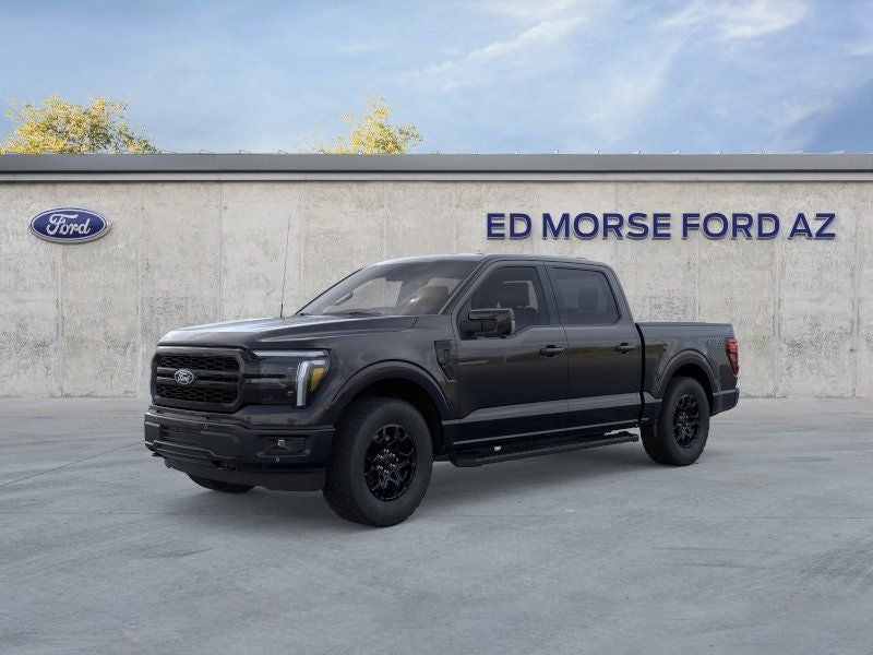 2026 Ford F-150 Lariat in Agate Black Metallic — front three-quarter view