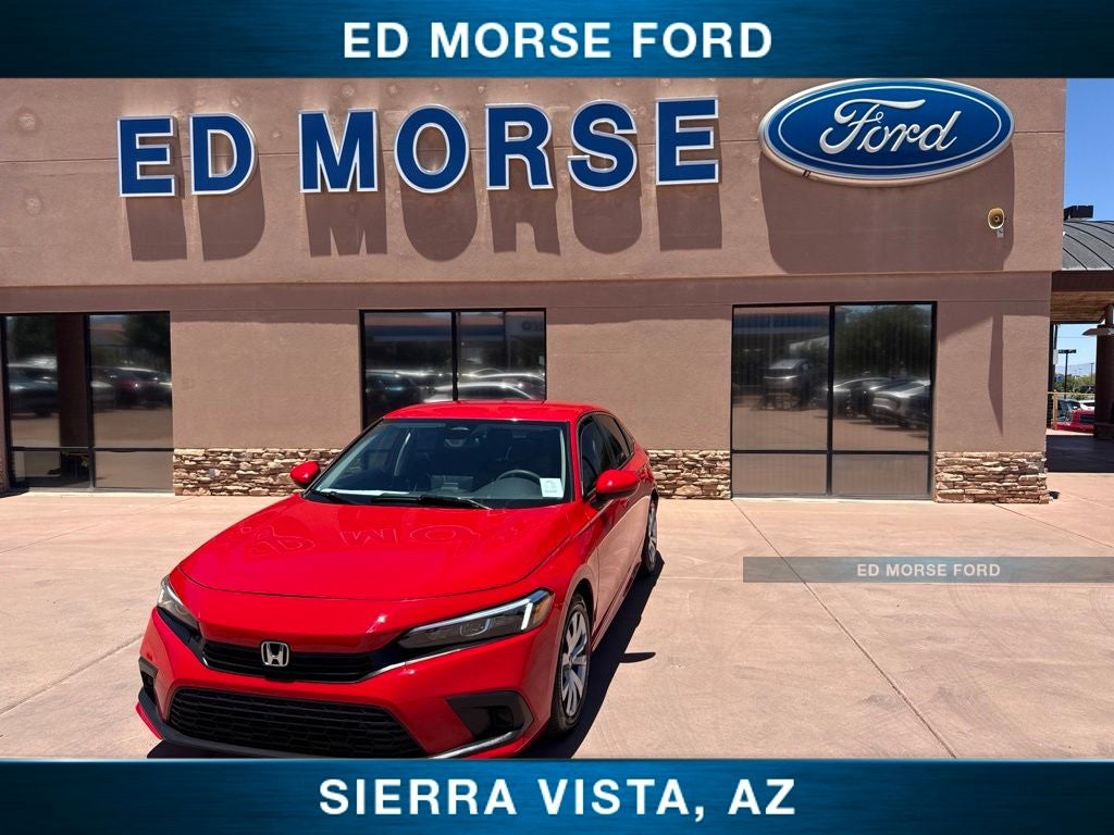 2024 Honda Civic LX in Red — front three-quarter view