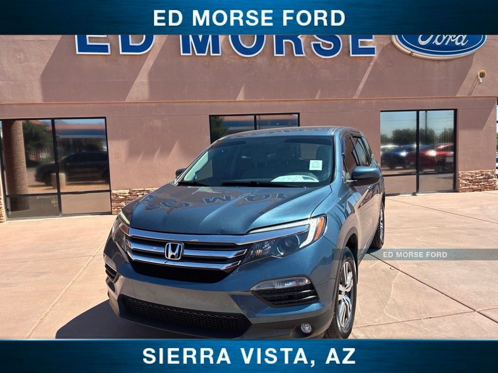 2018 Honda Pilot EX in Blue — front three-quarter view