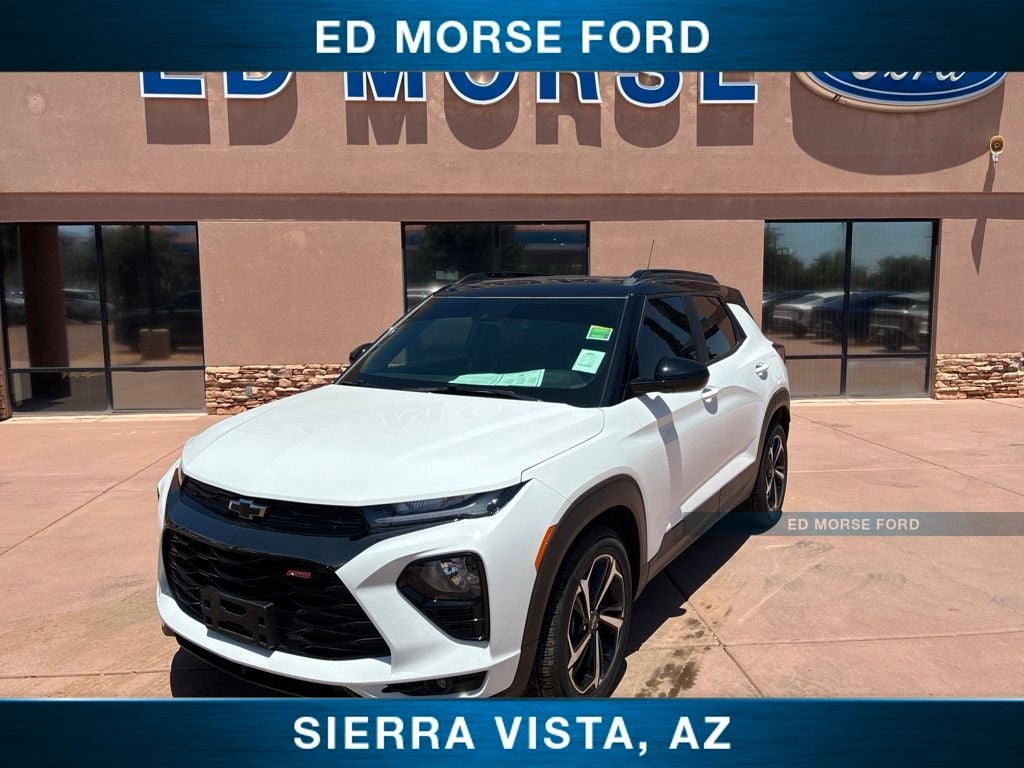 2023 Chevrolet TrailBlazer RS in Summit White — front three-quarter view